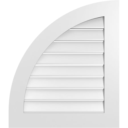Ekena Millwork Quarter Round Top Left Surface Mount PVC Gable Vent w/ 3-1/2"W x 1"P Standard Frame, 26"W x 30"H GVPQL26X3001SF